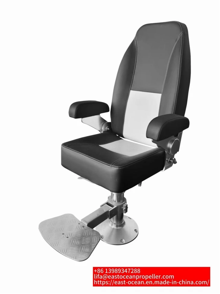 Lifa Marine Ergonomic Driving Captain Seat With Floor Sliding Track Air Spring Arm Footrest PVC suppliers